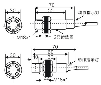 LM18 AC-DC Universal Approach Switch:Overall dimensions;installation