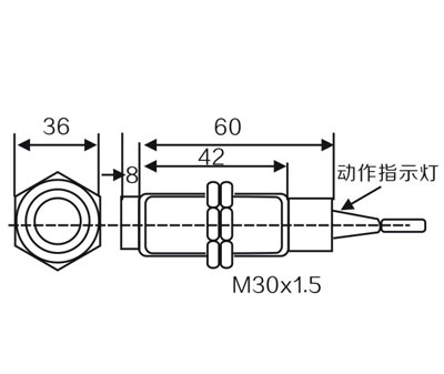 LM30 AC-DC Universal Approach Switch:Overall dimensions