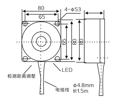 LM38 AC-DC Universal Approach Switch:Overall dimensions