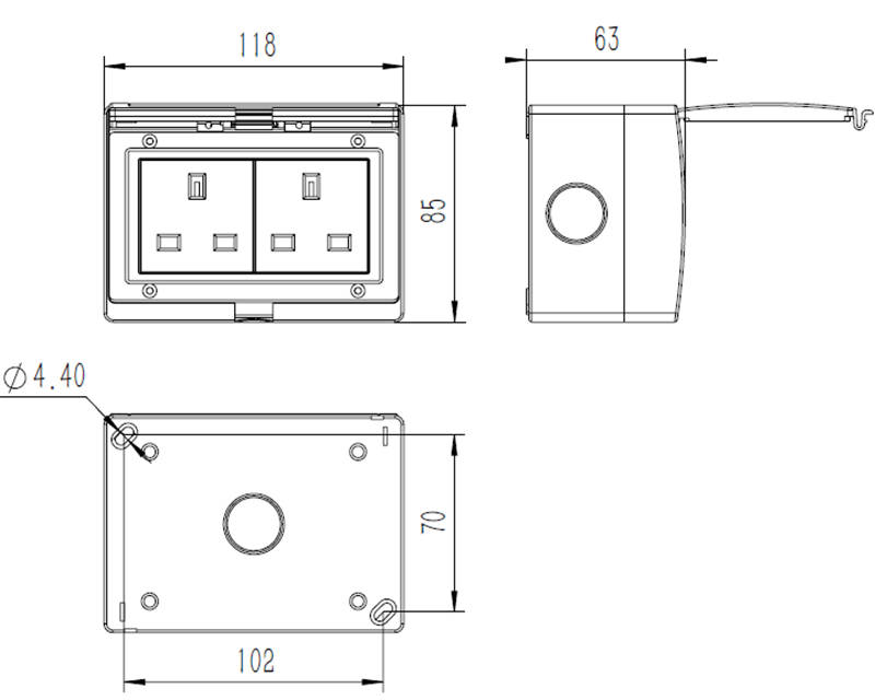 British WST-2S IP55 Waterproof 2 Gang Outdoor Electrical Sockets