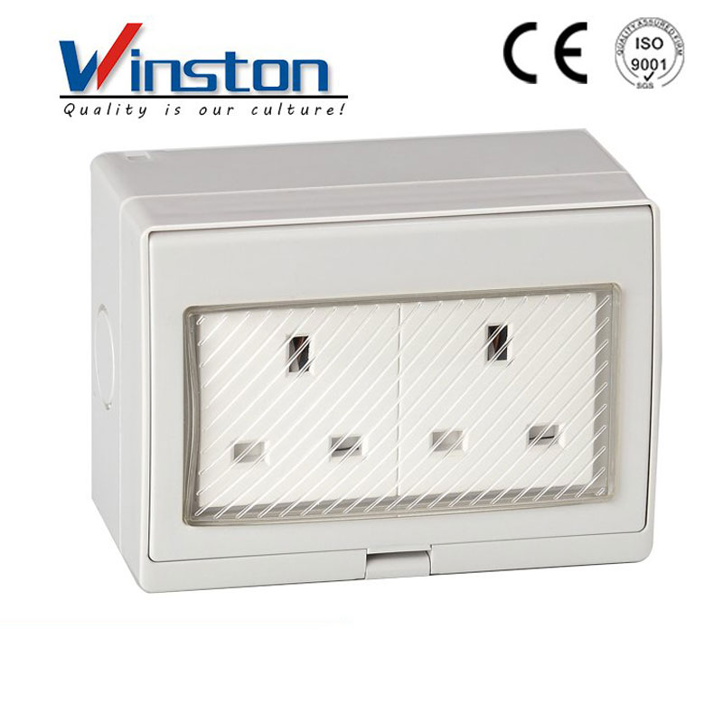 British WST-2S IP55 Waterproof 2 Gang Outdoor Electrical Sockets