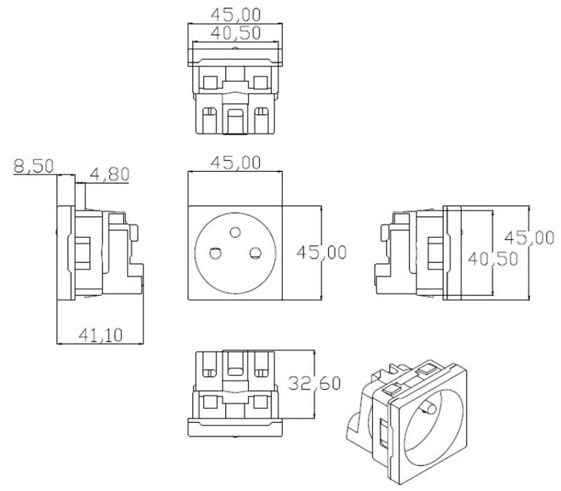 Function Type French Waterproof Socket for Bathroom