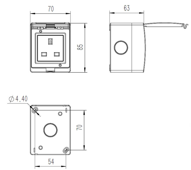 WST-S British Type Electrical Safety 1 Gang Socket