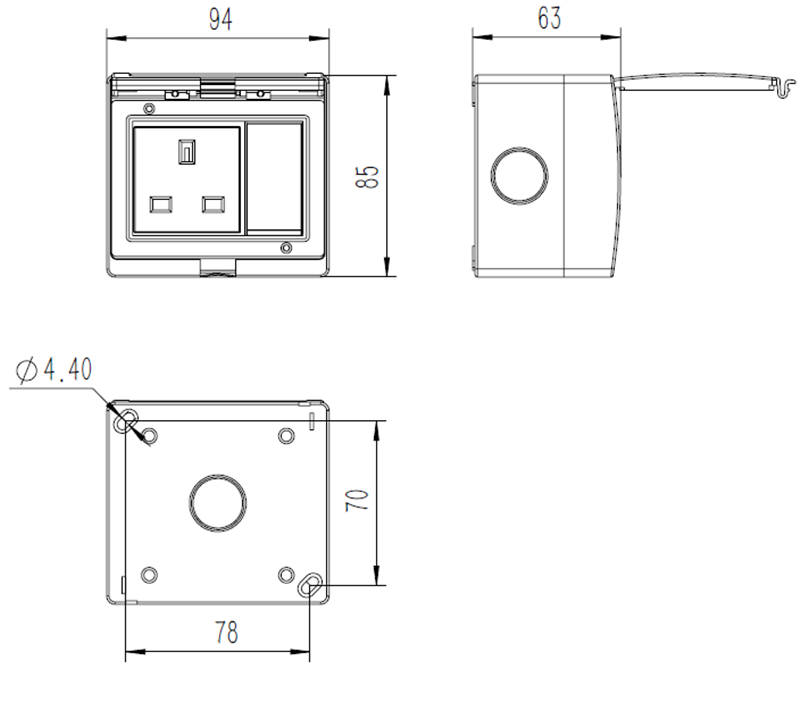 WST-SS Surface Mounted Waterproof Switch Socket IP55