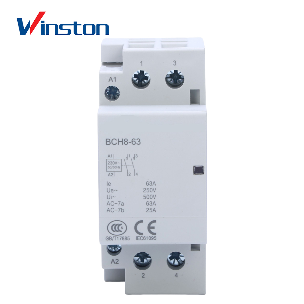 BCH8-63 2P 4P 63A home hotel Ac Contactor Din Rail Mini Modular Contactor