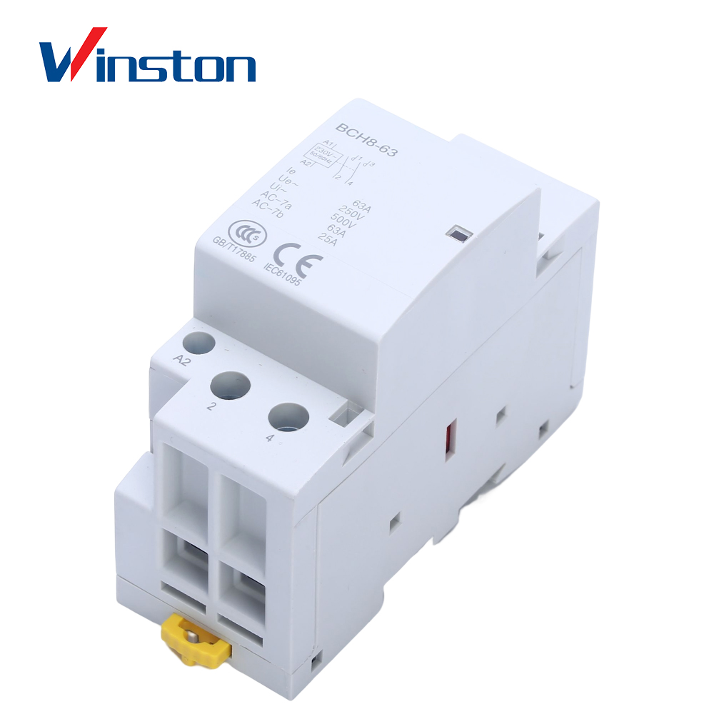 BCH8-63 2P 4P 63A home hotel Ac Contactor Din Rail Mini Modular Contactor