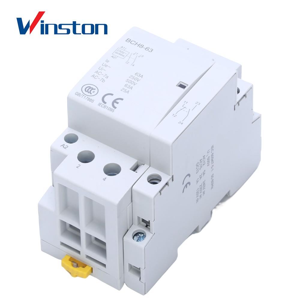 BCH8-63 2P 4P 63A home hotel Ac Contactor Din Rail Mini Modular Contactor
