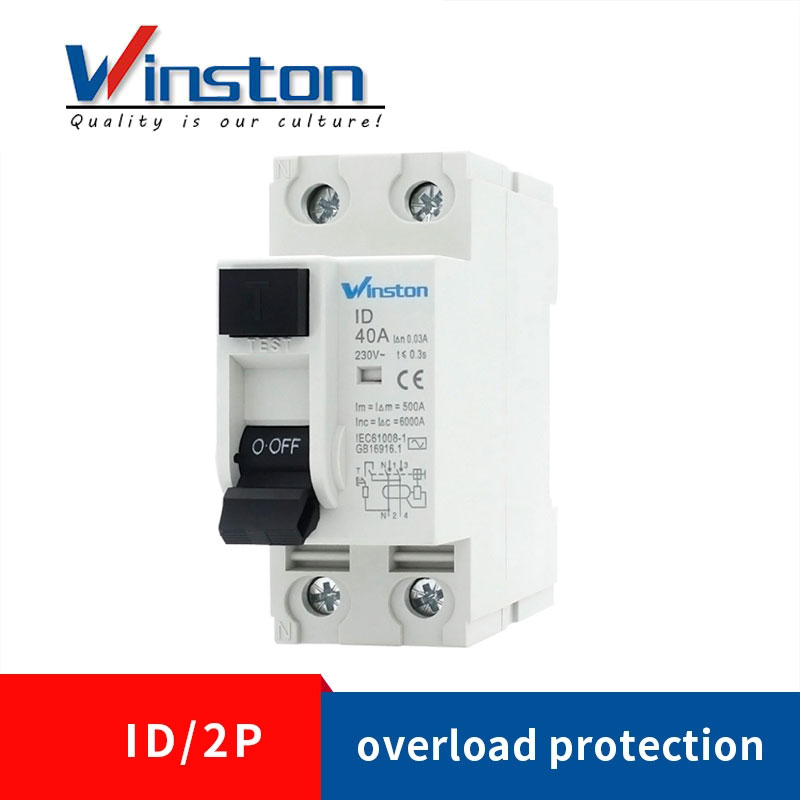M-ID 2P 6-100A 230V 30MA 100MA RCCB Mini Leakage Circuit Breaker