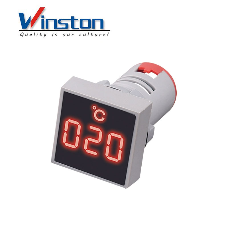 AD16-22TMS 22mm RED Led light Lamp mini Digital Temperature Meter Indicator Thermometer