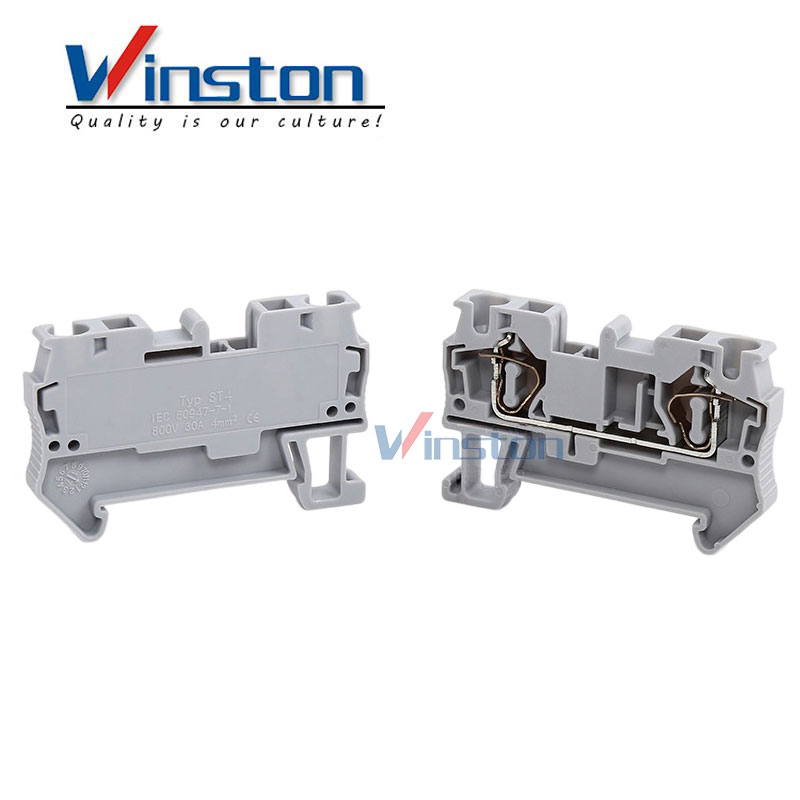 High Quality Feed Through Spring Terminal Block Connector Electrical Din Rail Terminal Block