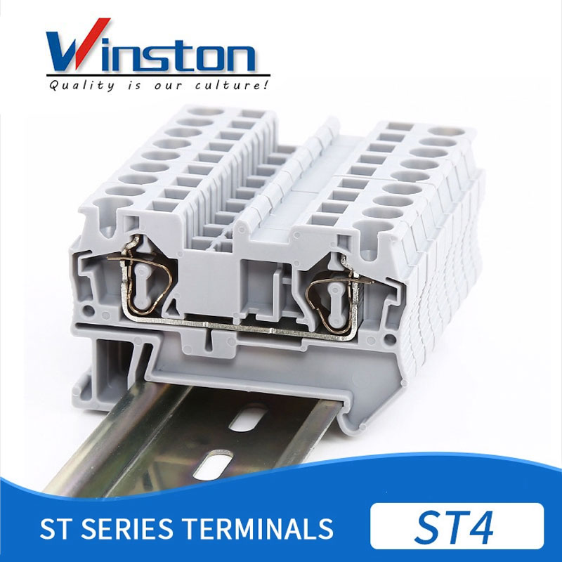 High Quality Feed Through Spring Terminal Block Connector Electrical Din Rail Terminal Block