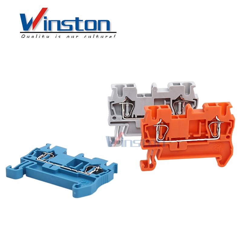 ST2.5 RED Push in Connection Feed Through DIN Rail screw plastic Brass terminal block