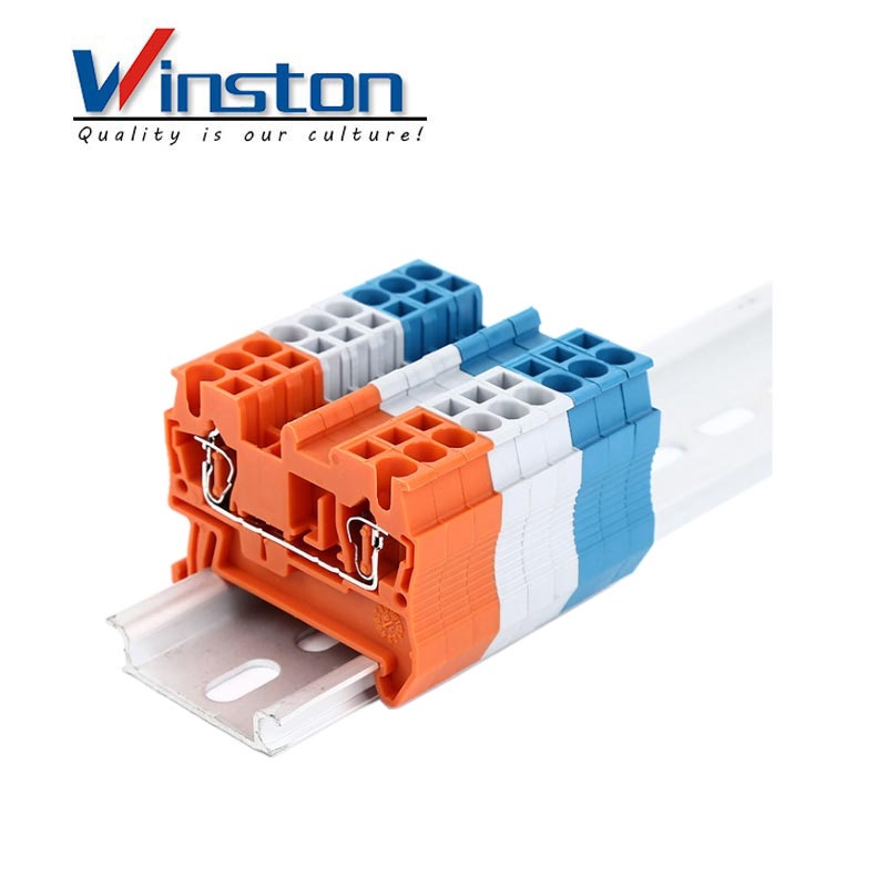 ST2.5 RED Push in Connection Feed Through DIN Rail screw plastic Brass terminal block