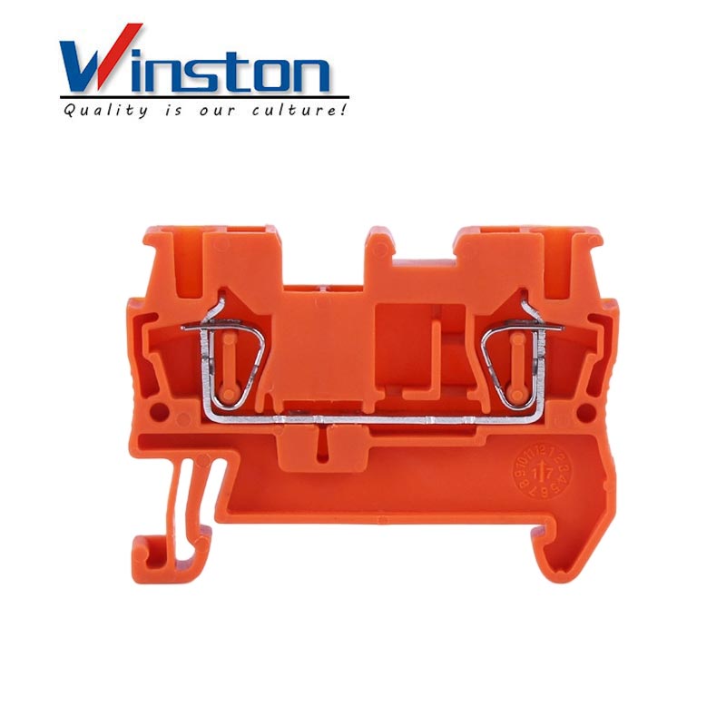 ST2.5 RED Push in Connection Feed Through DIN Rail screw plastic Brass terminal block