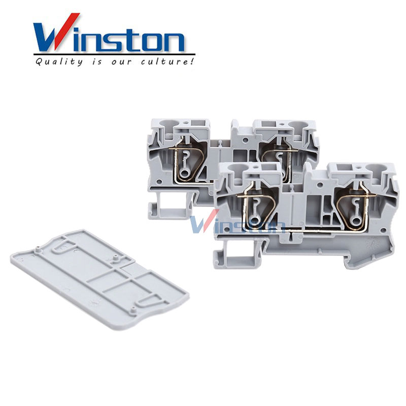 Winston Push in Connection Feed Through DIN Rail screw plastic Brass Terminals Blocks