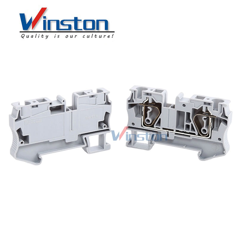 Winston Push in Connection Feed Through DIN Rail screw plastic Brass Terminals Blocks