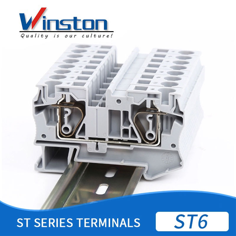 Winston Push in Connection Feed Through DIN Rail screw plastic Brass Terminals Blocks