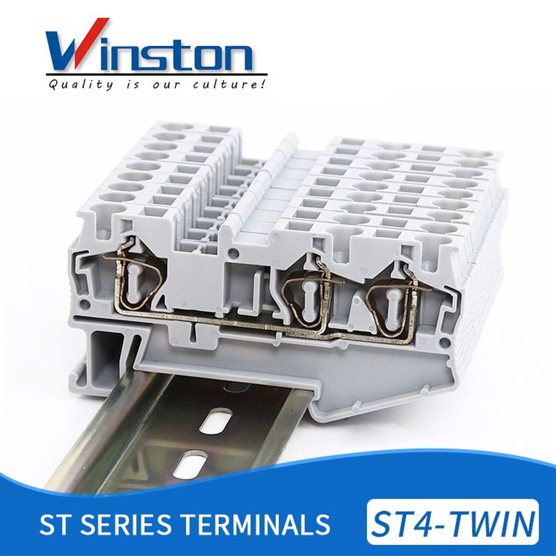 Winston ST4-TWIN Terminals Block High Quality Nylon DIN Rail Brass Brass Terminals Blocks