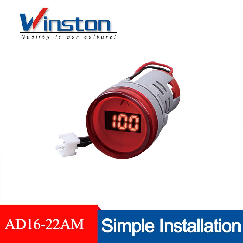 AD16-22AM 22mm 0-100A Led light mini Digital Current Meter Ammeter Indicator