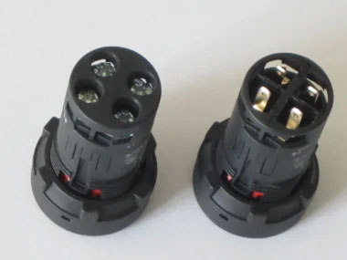 3 Pole rotary switch Short handle 2contact button switch 22MM