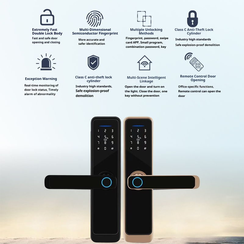  fingerprint Passcode Card Wifi Smart Door Locks Mortise Door Lock