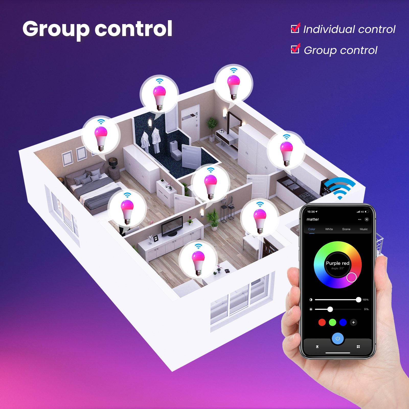 tuya Smart Bulb Color Adjustment App Voice Timing GU10 Smart Light Cup