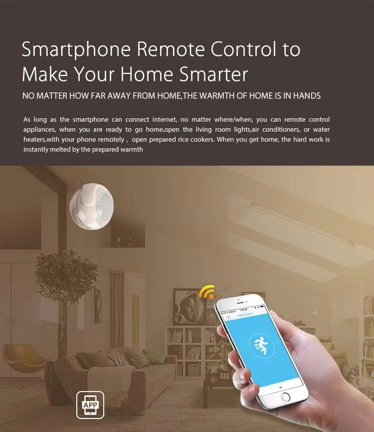 Tuya platform enabled long distance wifi pir motion sensor detector