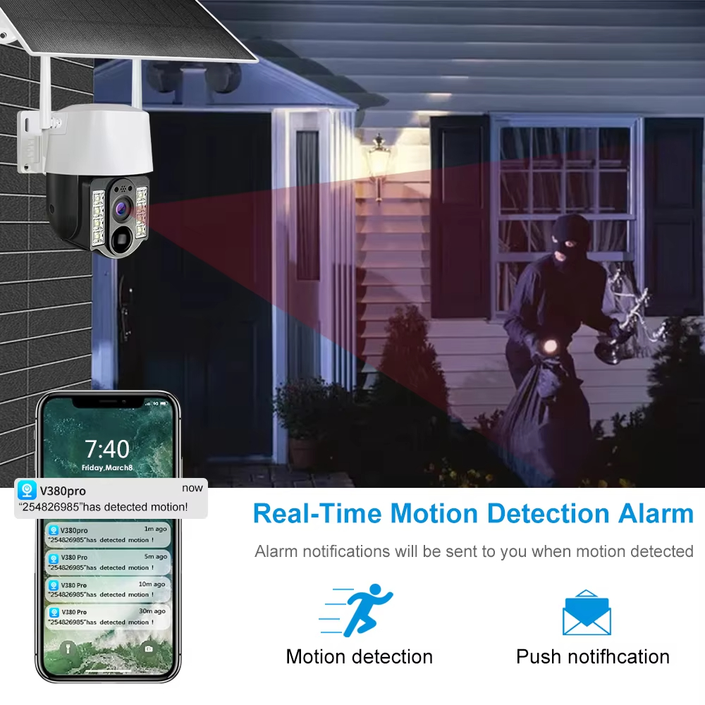  Wireless Outdoor Cctv 4g Sim Card Ip Solar Camera