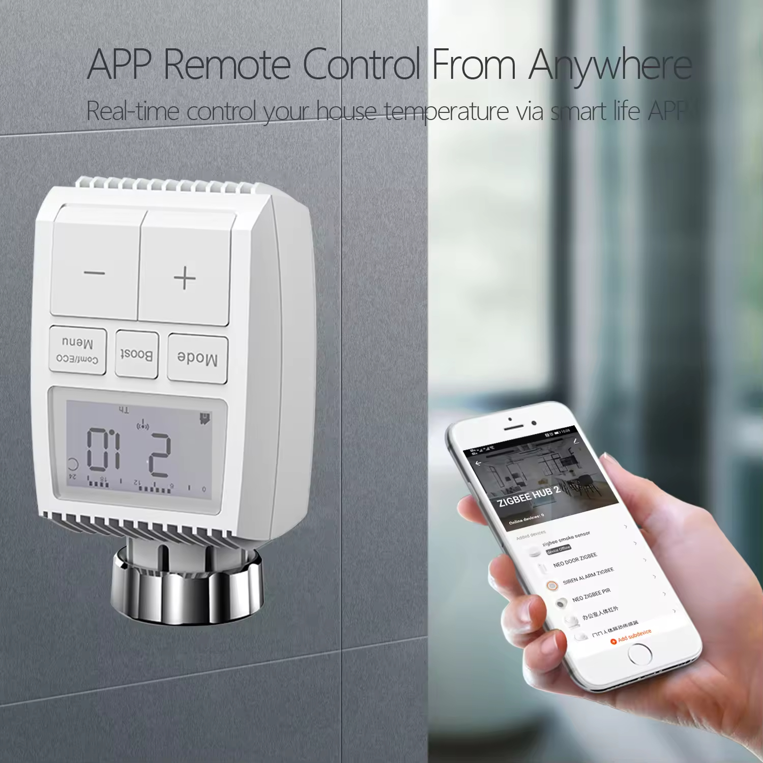 Smart Thermostatic Radiator Valves With Battery Water Heating