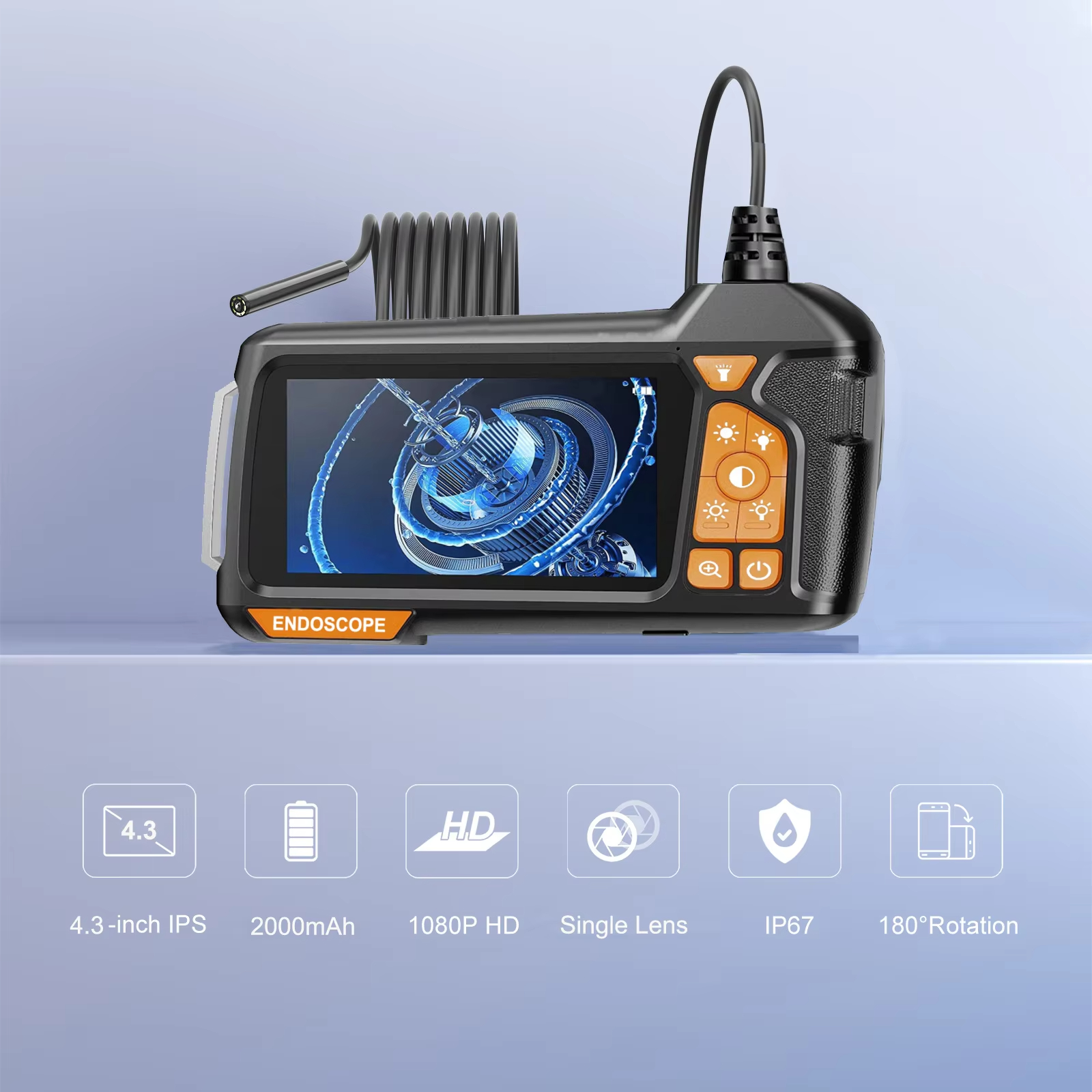 handheld endoscope camera 4.3' screen