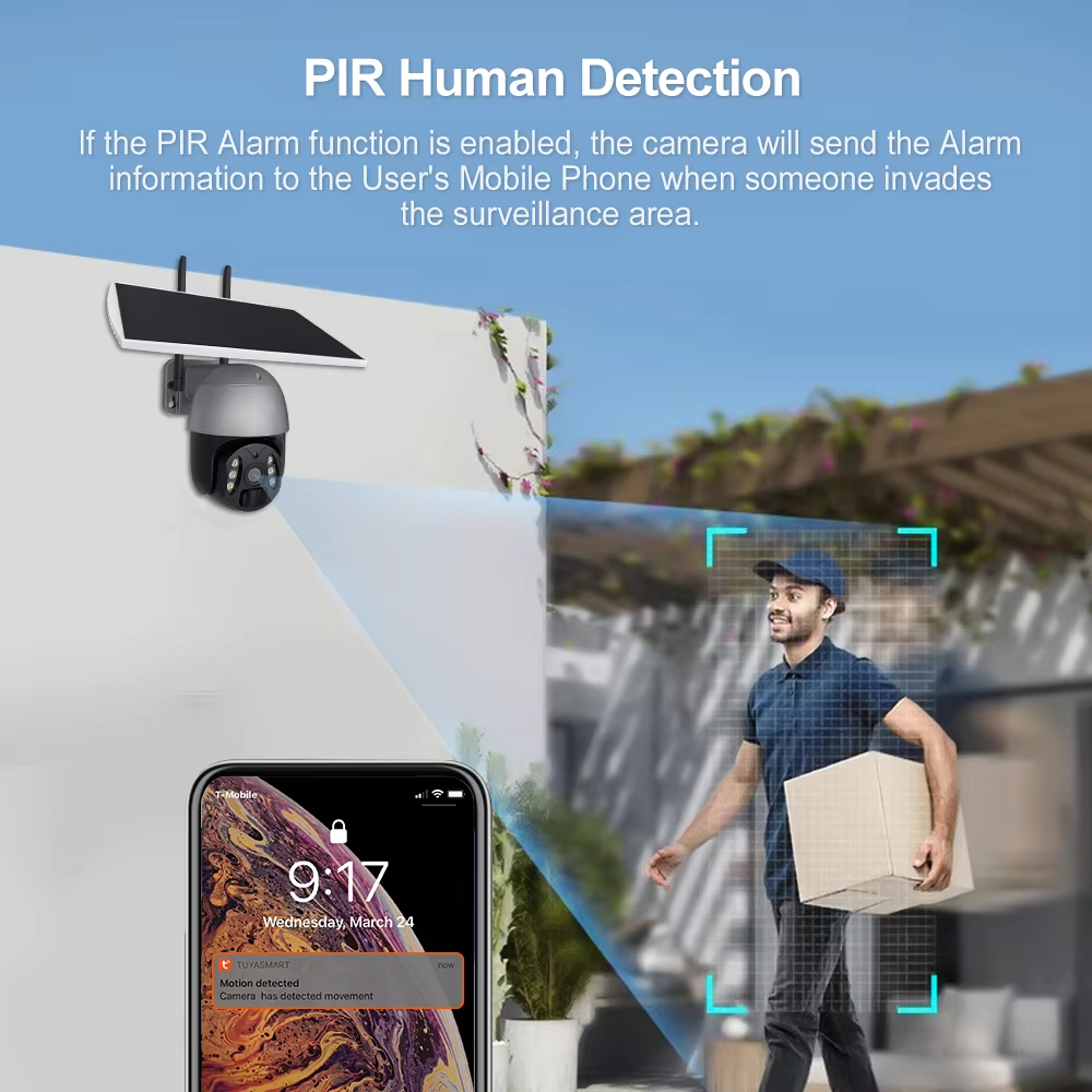 4G Colorful Night Vision PIR Solar Camera With Speaker
