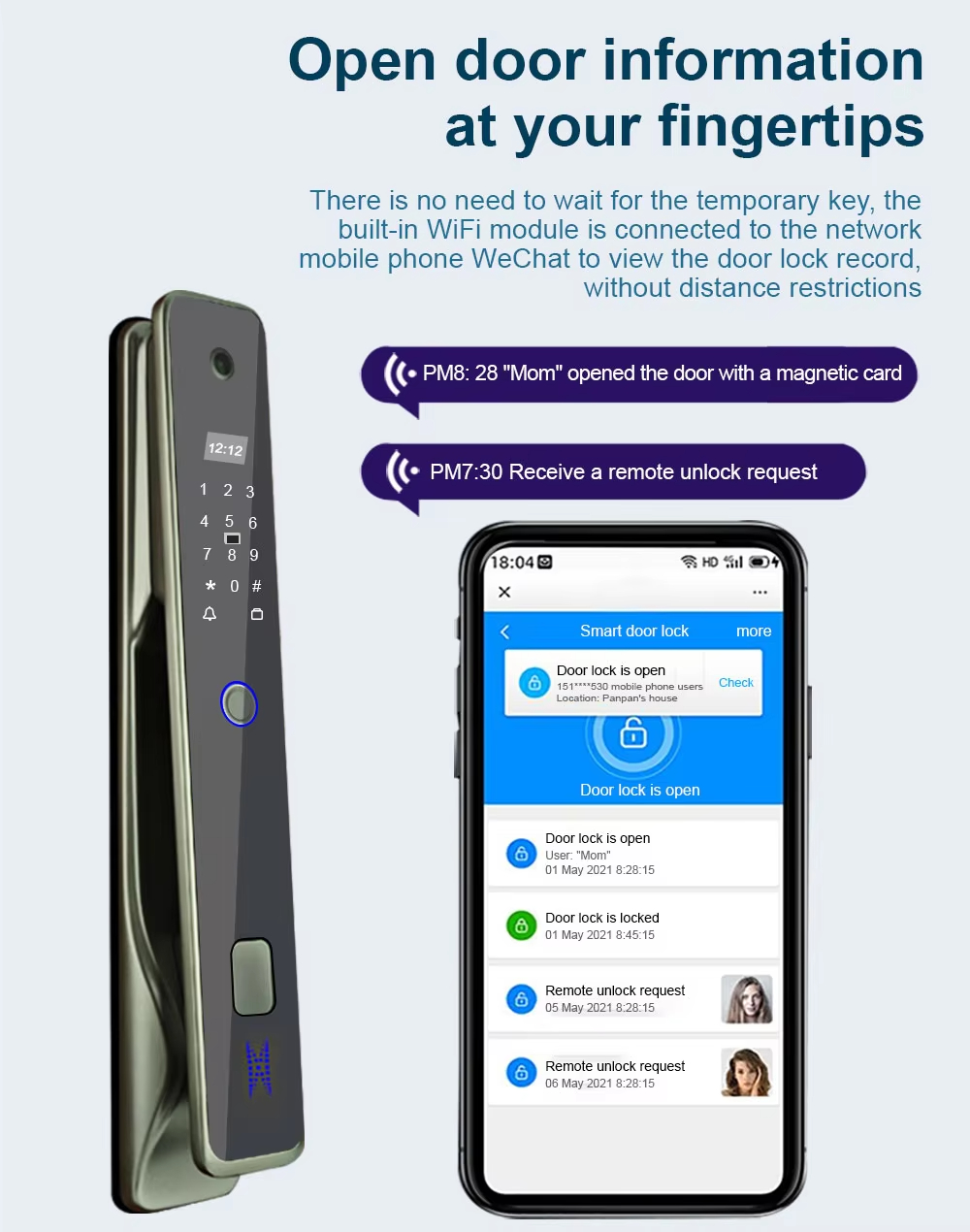 fingerprint sliding glass door lock