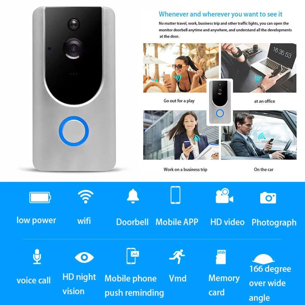 Smart Doorbell Wireless Door Wireless Wifi Ip Camera Doorbell Camera Smartphone Video Ring Door Bell