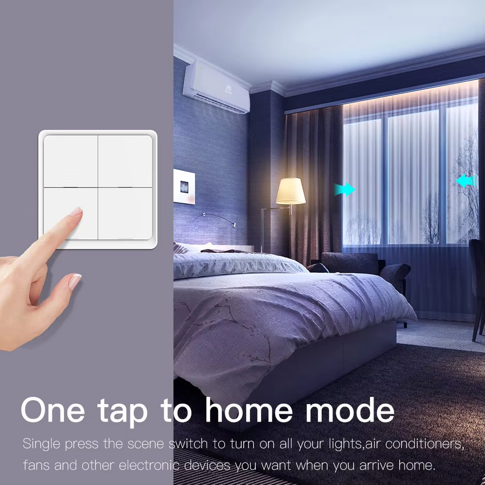 4 Gang Tuya Zigbee Wireless 12 Scene Switch