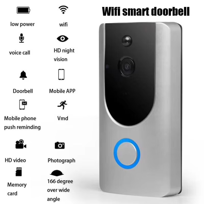 Wifi Doorbell Smart Ip Camera Hd Wifi Wifi Door Entry Camera Wireless Monitor Doorbell Camera Peephole Door Wifi Camera Ring