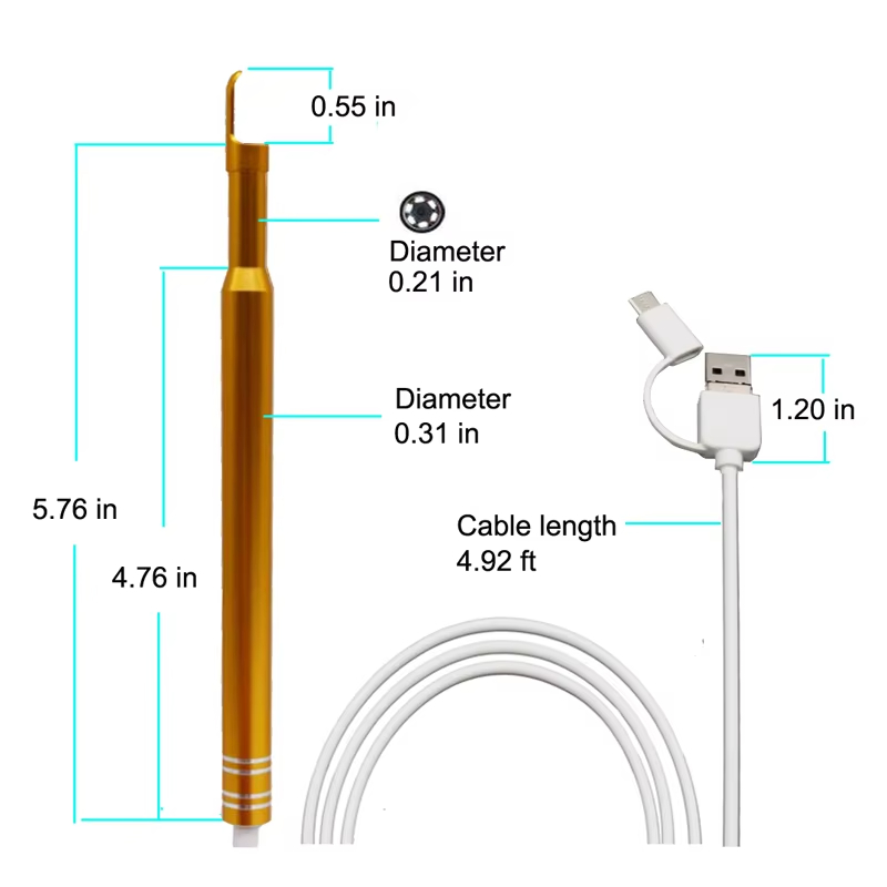 Visual Ear Spoon Ear Canal Light-emitting Endoscope