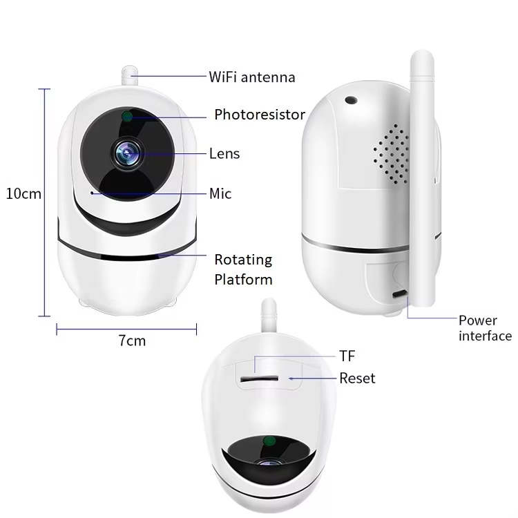 Tuya App System Wireless Two-way Audio Auto Tracking Baby Monitor