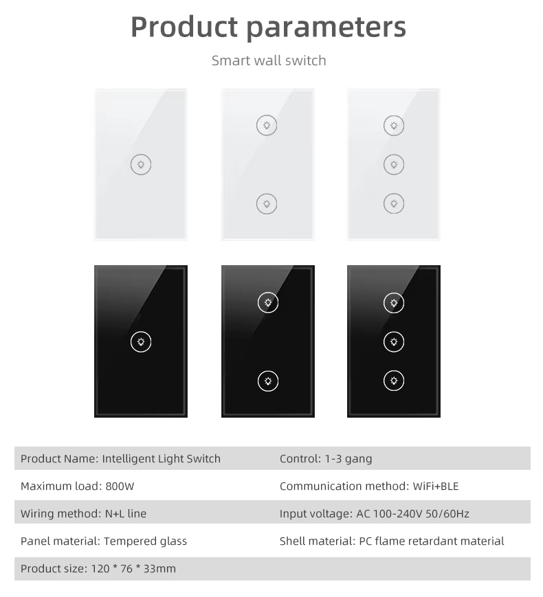 Smart Wall Touch Switch matter Tuya smart Wall Switch