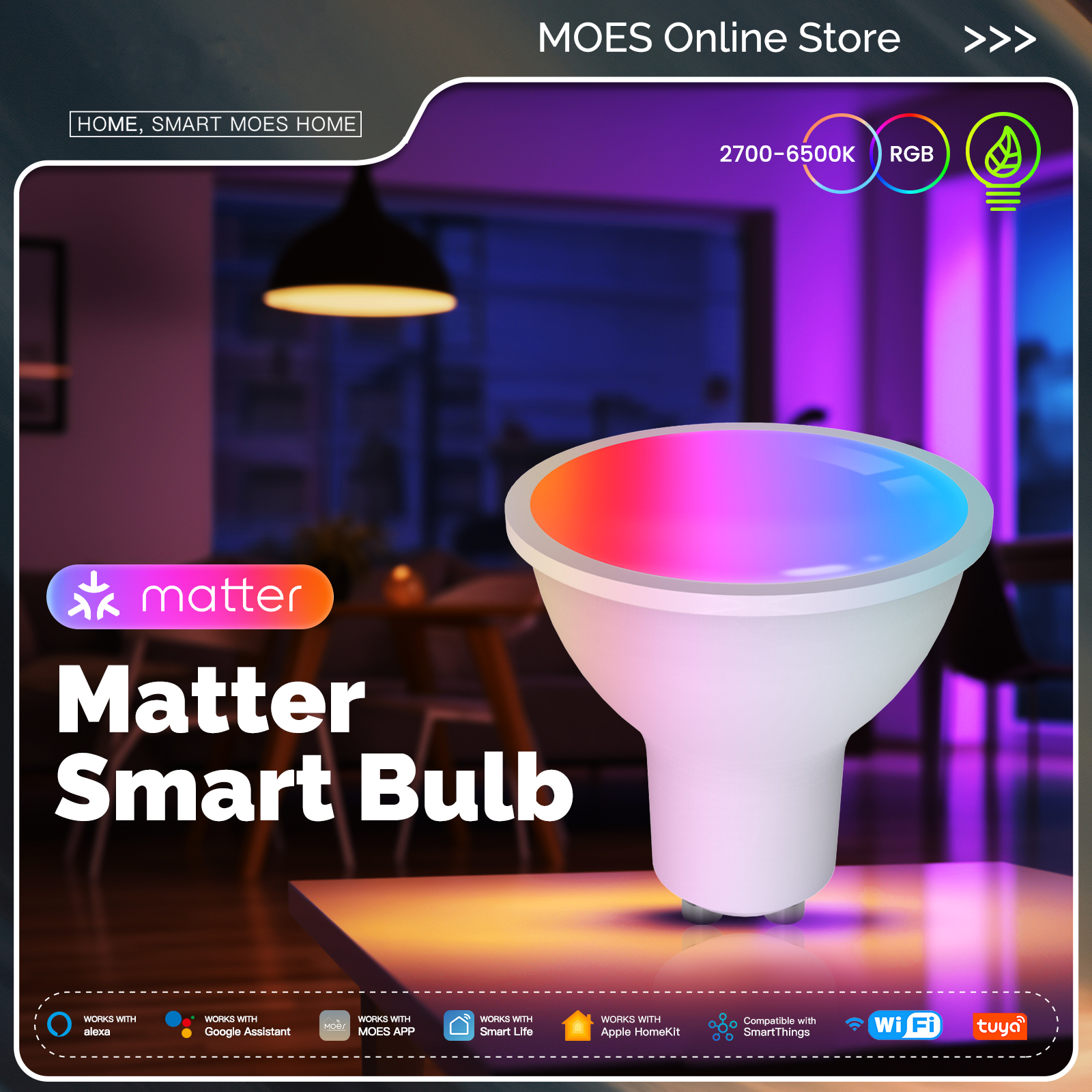 WiFi Light Bulb Dimmable RGB CCT Smart Light Bulb ZigBee Spotlight