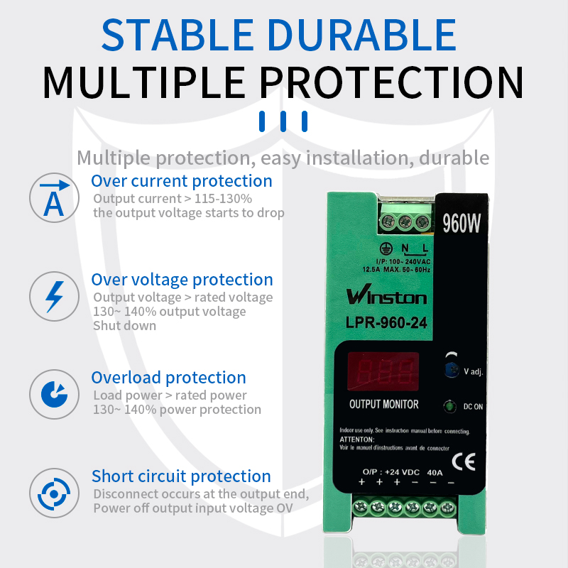 LPR-960 24V 960W 12.5A LED Display Din Rail Switching Power Supply