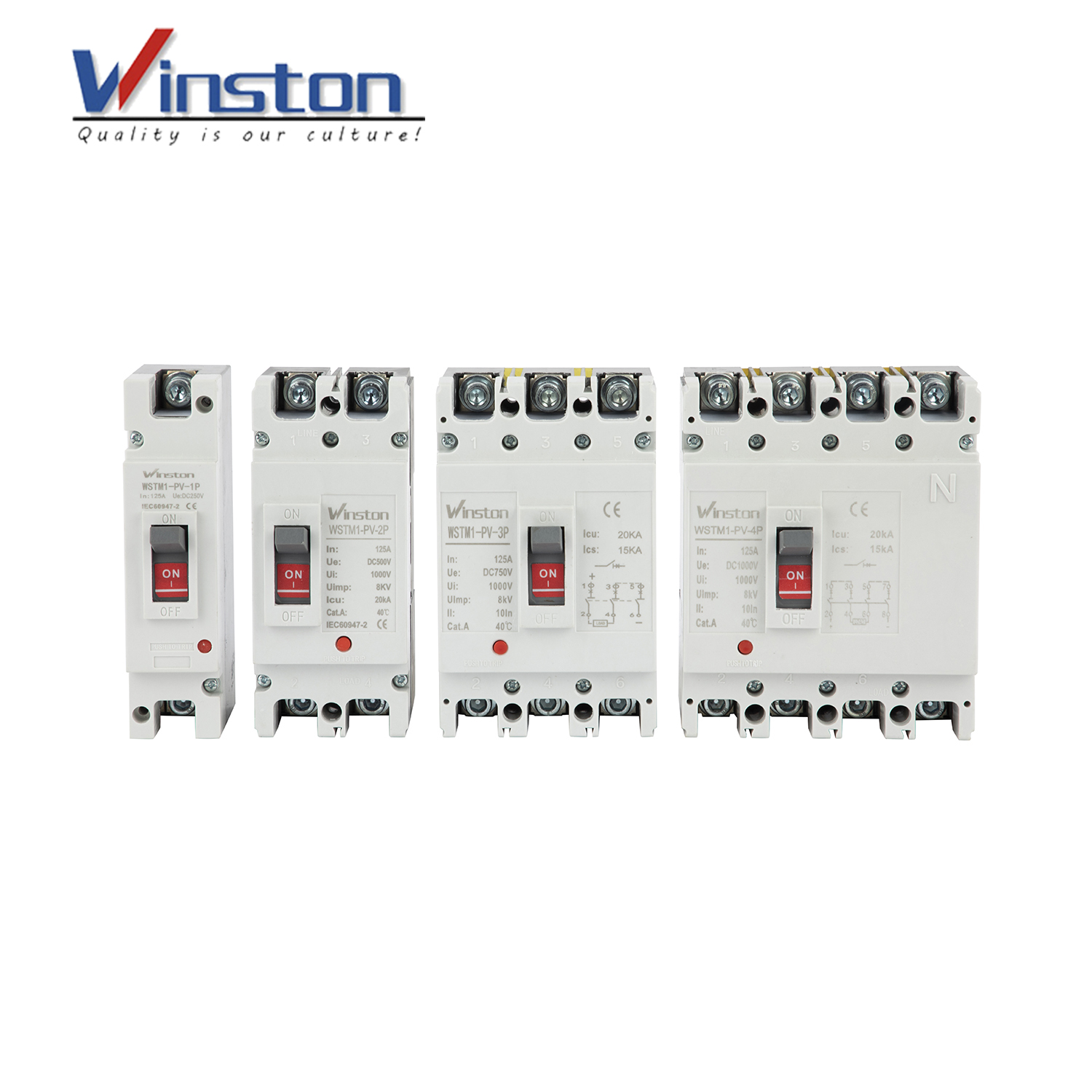 WSTM1-PV-1P Solar Molded Case Circuit Breakers